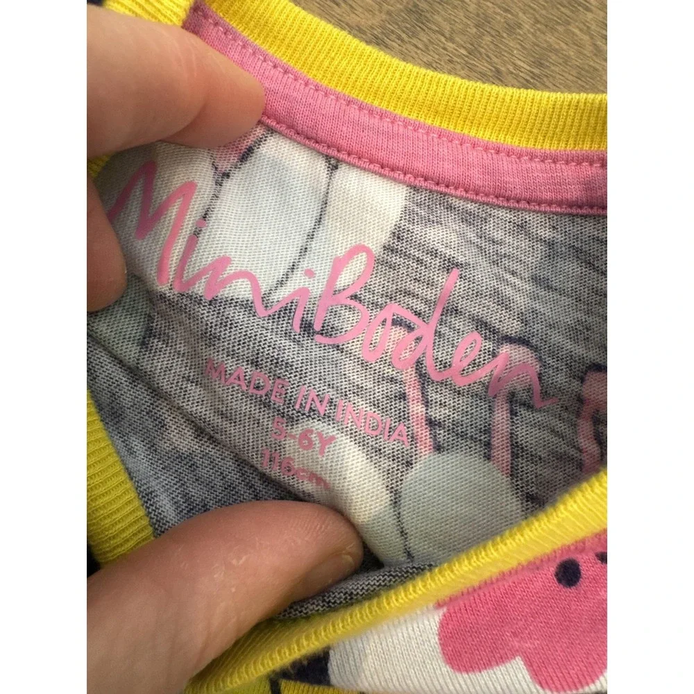 Mini Boden Dress Leggings Set Girls 5-6 Years Floral Stripe Pockets Jersey